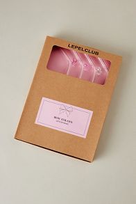 Slide View: 1: Lepelclub Bow Straws, Set of 4