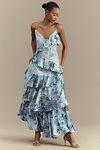 Thumbnail View 1: BHLDN Elora Sleeveless V-Neck Ruffle Lace Maxi Dress