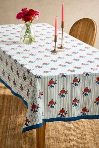 Slide View: 1: Soil to Studio Rose Stripe Tablecloth