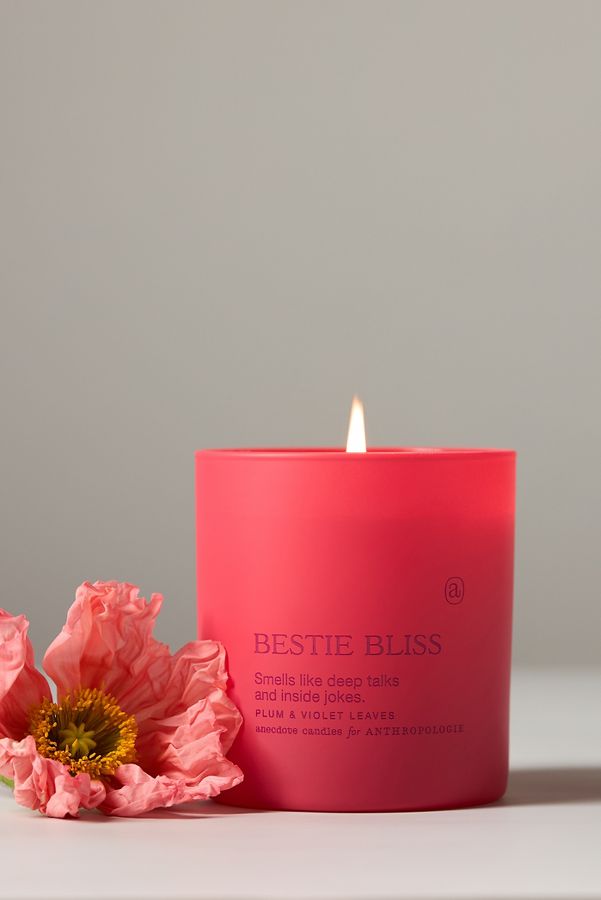 Slide View: 1: Anecdote Bestie Bliss Plum & Violet Leaves Glass Candle