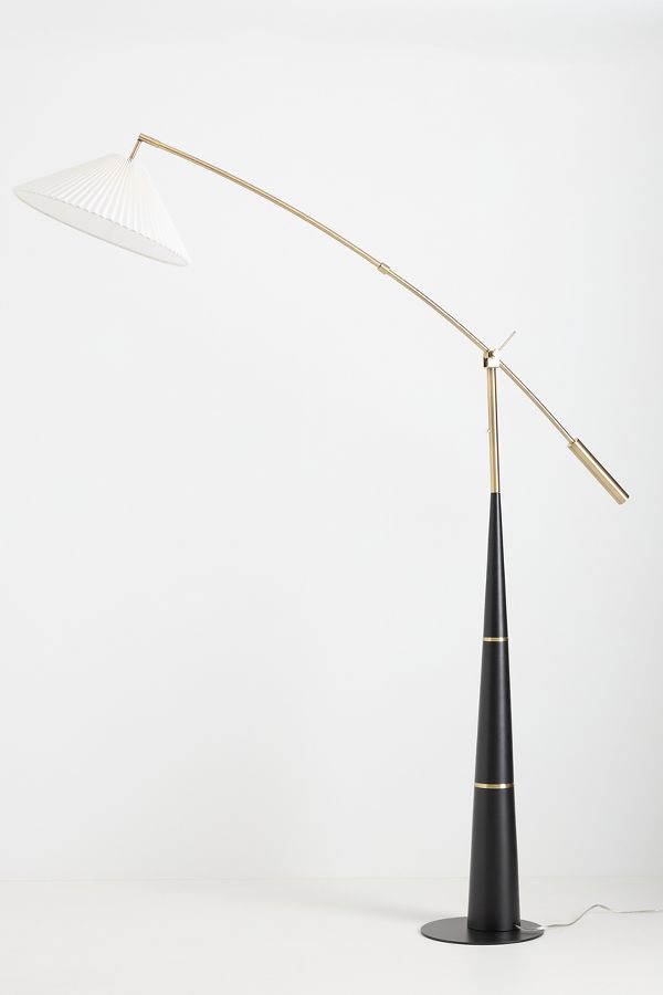 Slide View: 1: Leroy Pleated Arc Floor Lamp