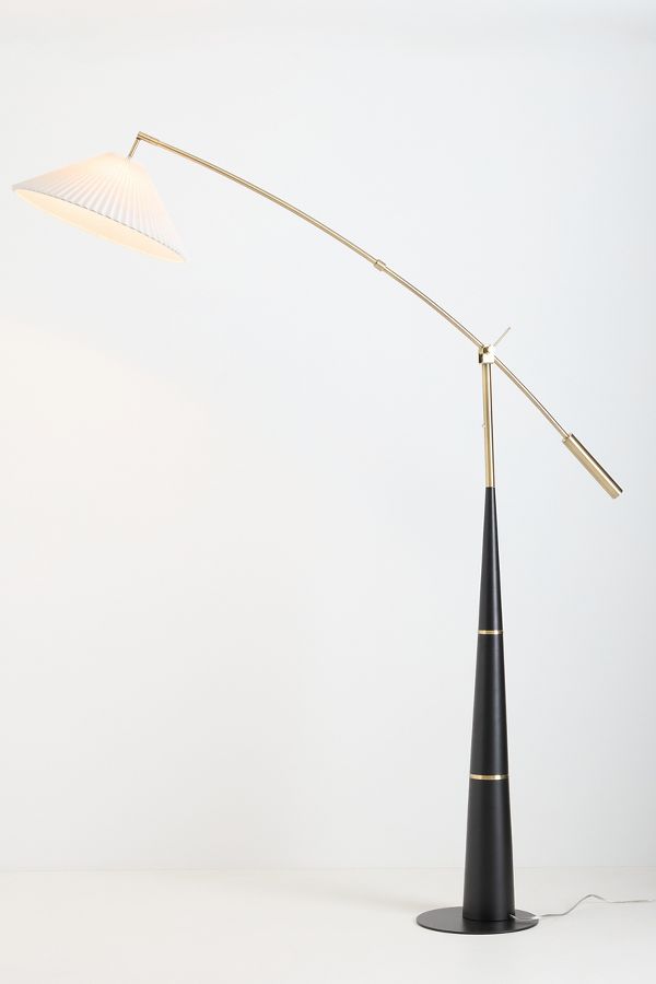 Slide View: 2: Leroy Pleated Arc Floor Lamp