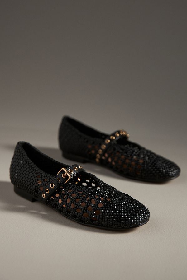 Slide View: 2: Bibi Lou Woven Moto Ballet Flats