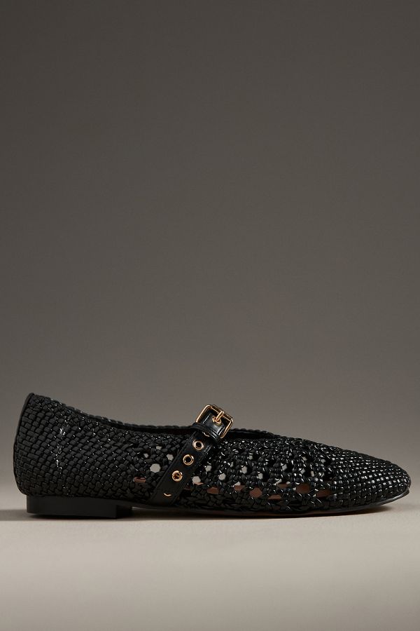 Slide View: 1: Bibi Lou Woven Moto Ballet Flats