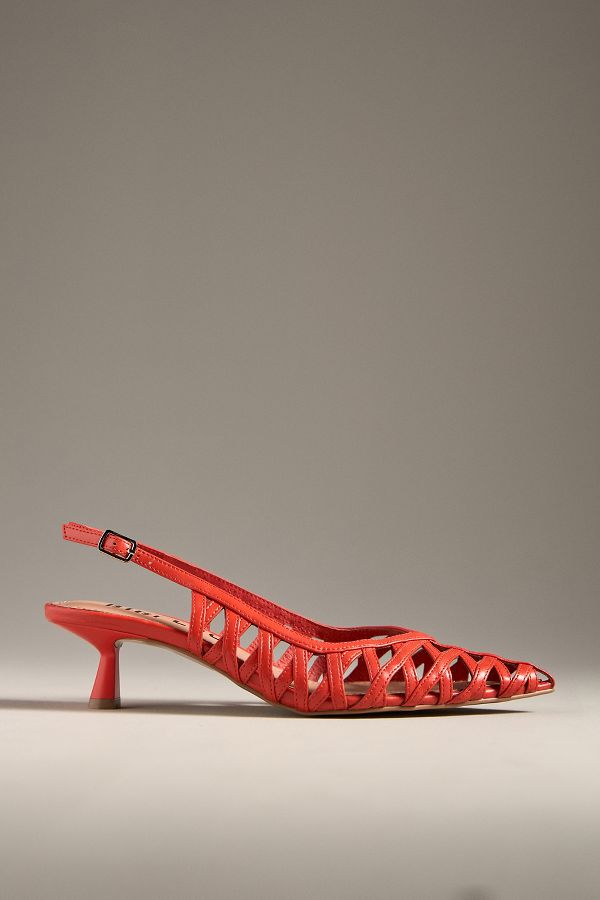 Slide View: 1: Bibi Lou Caged Slingback Kitten Heels