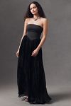 Thumbnail View 1: Delfi Collective Lourdes Strapless Pleated Drop-Waist Maxi Dress