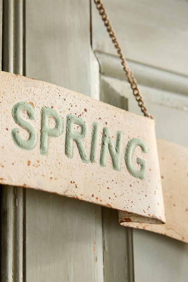 Slide View: 2: Happy Spring Iron Sign