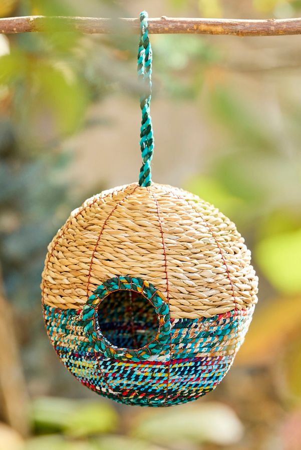 Slide View: 1: Recycled Sari Sphere Bird Nester