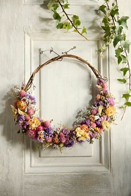 Fernwood Flower Farm Dried Wreath, Pastel