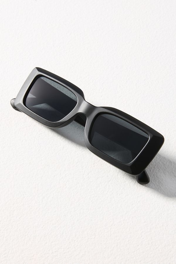 Slide View: 1: Rectangle Matte Sunglasses