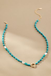 Slide View: 1: Beaded Charm Necklace