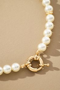 Slide View: 2: Pearl Charm Necklace