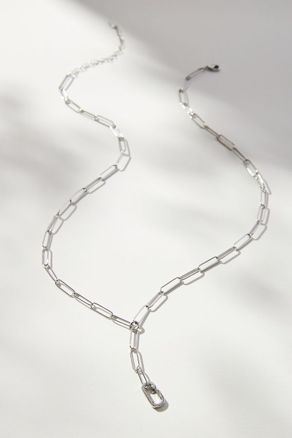 Slide View: 1: BYO Charm Paperclip Lariat Necklace