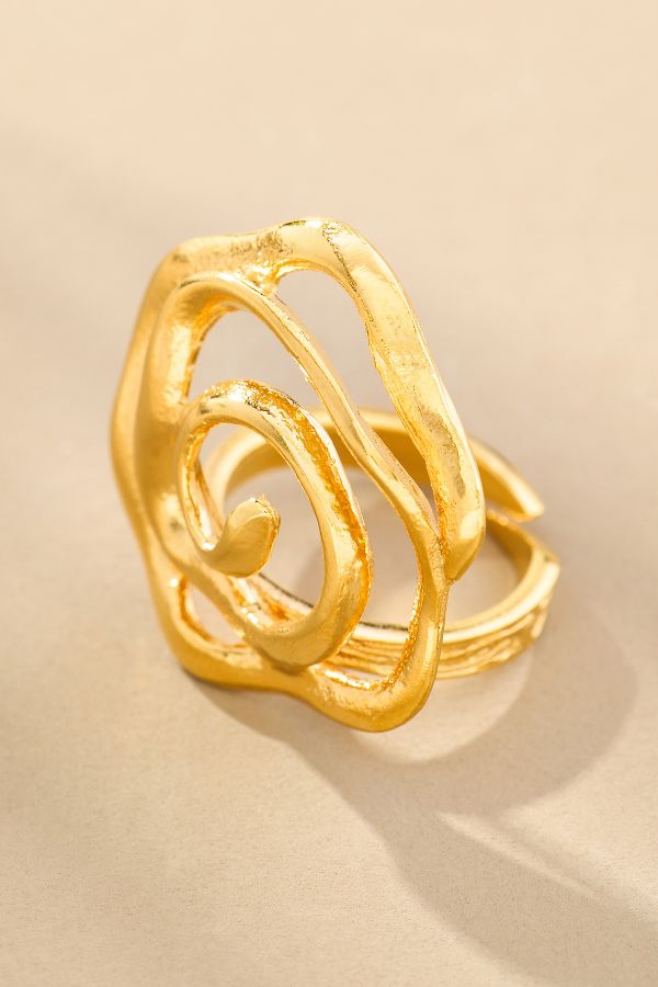 Slide View: 1: LYNYER Floral Vortex Ring