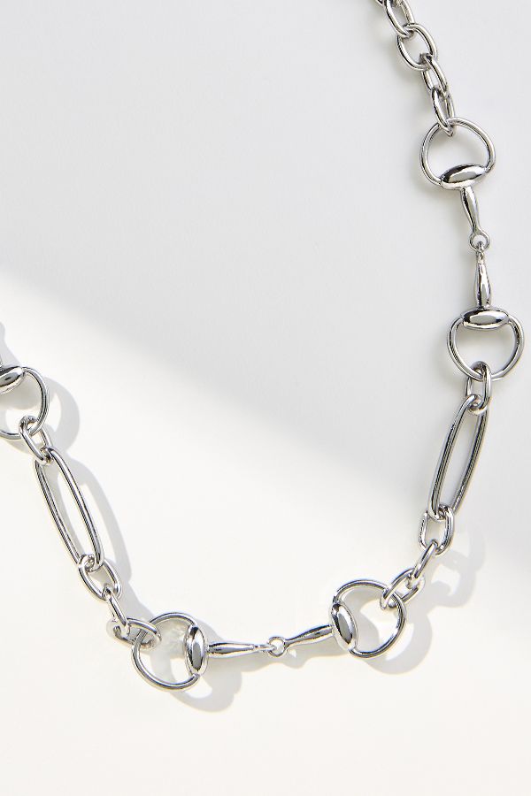 Slide View: 2: Horsebit Link Necklace