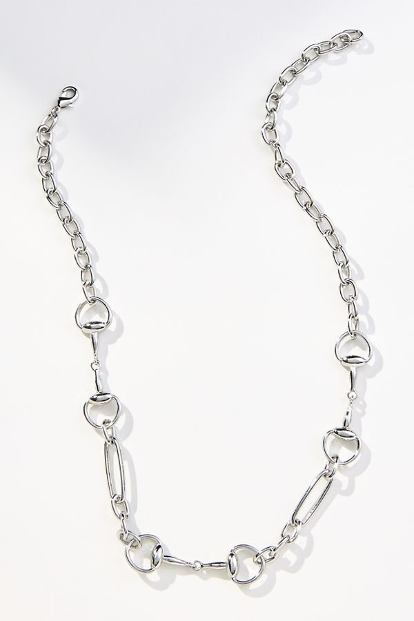 Slide View: 1: Horsebit Link Necklace