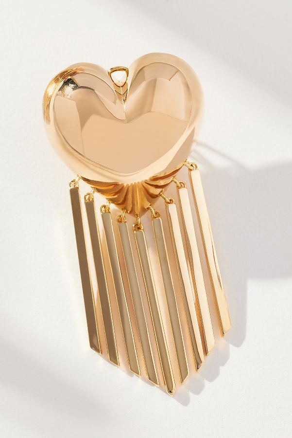 Slide View: 2: Lili Claspe Bubble Heart Fringe Earrings