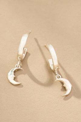 Hermina Athens Tiny Moon Mini Hoop Earrings