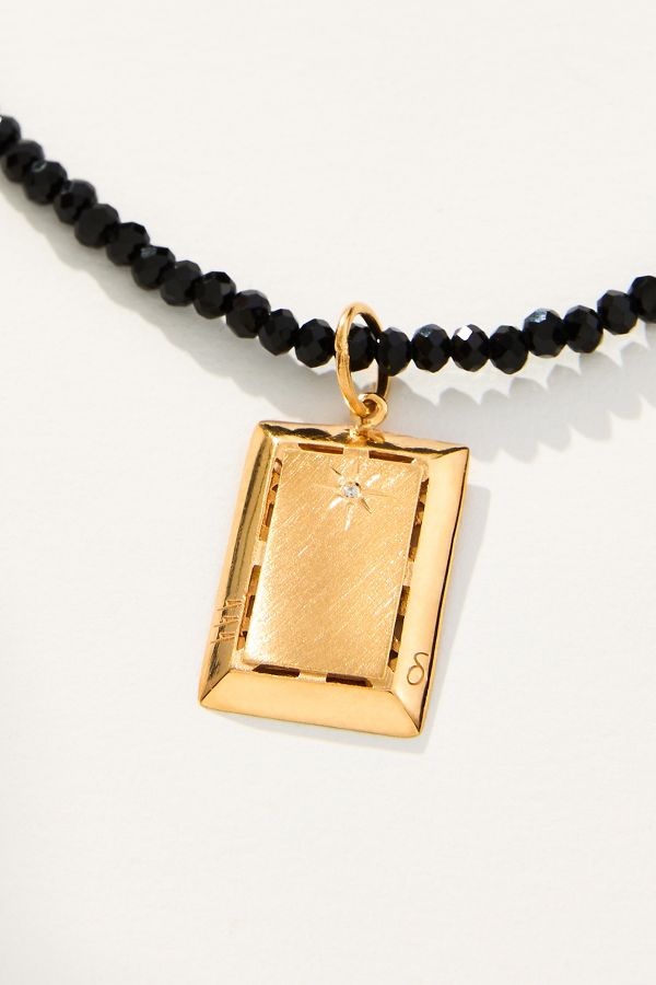 Slide View: 2: Hermina Athens Angel Rectangular Charm Necklace