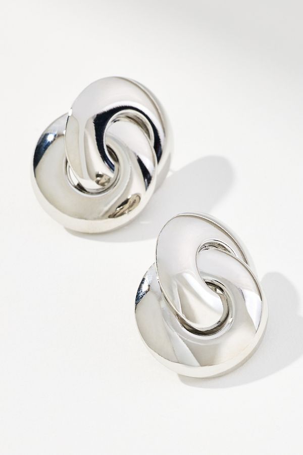 Slide View: 1: Interlocked Circle Post Earrings