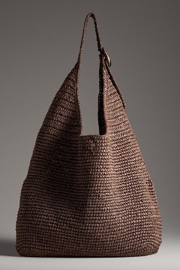 Slide View: 3: The Love Knot Slouchy Bag: Raffia Buckle Edition