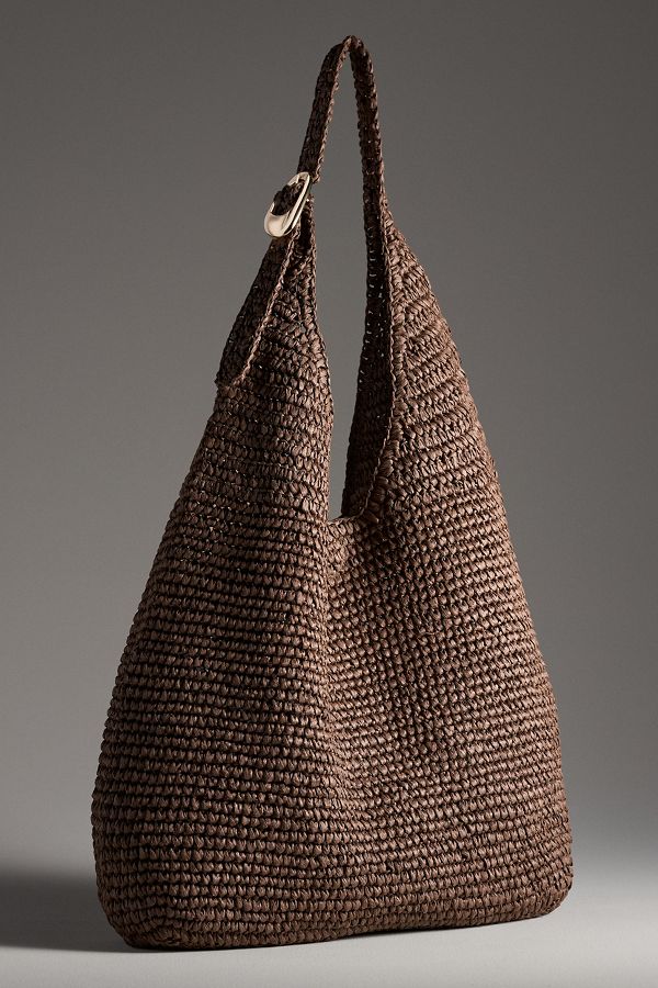 Slide View: 2: The Love Knot Slouchy Bag: Raffia Buckle Edition