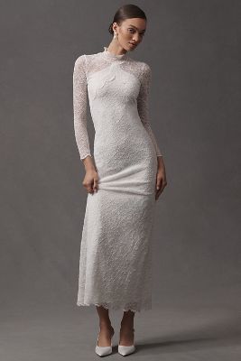 Nightcap Costes Long-Sleeve Lace Maxi Dress