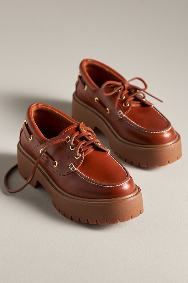 Slide View: 1: Jeffrey Campbell Crushed-T Lug Platform Boat Shoes