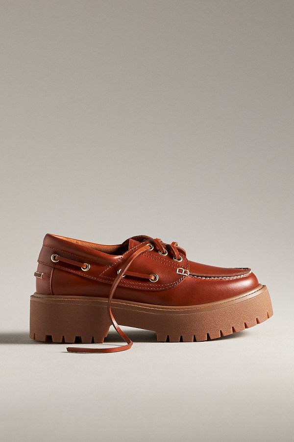 Slide View: 2: Jeffrey Campbell Crushed-T Lug Platform Boat Shoes