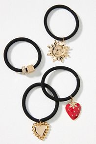 Slide View: 1: Charm Hair Ties, Set of 4