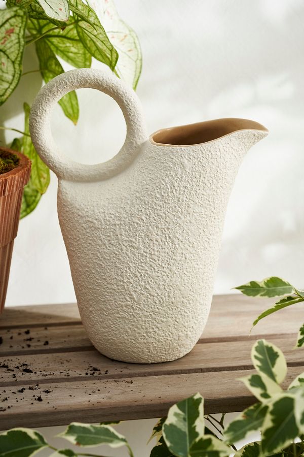 Slide View: 1: Bouclé Stoneware Watering Can