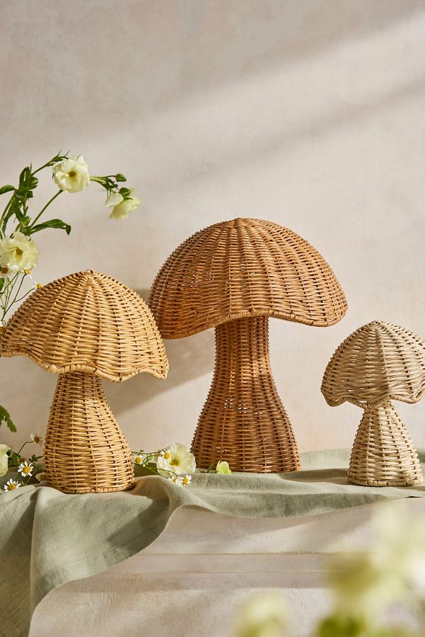 Slide View: 1: Scalloped Wicker Mushroom