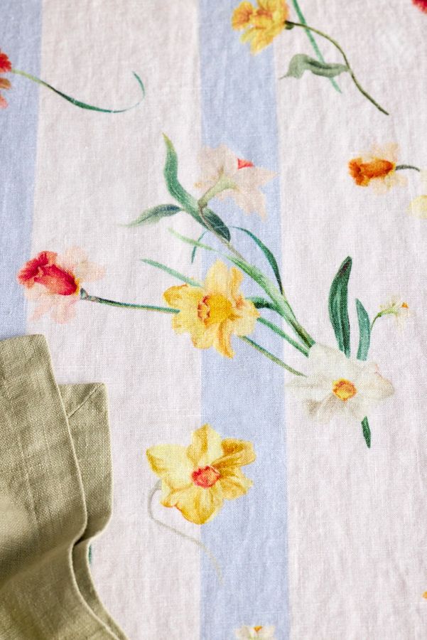 Slide View: 2: By Hope Daffodil Stripe Tablecloth