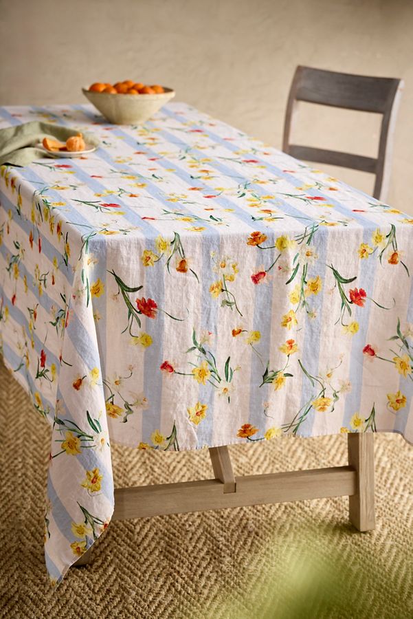 Slide View: 1: By Hope Daffodil Stripe Tablecloth