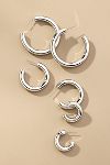 Thumbnail View 1: Triple Hoop Earrings, Set of 3