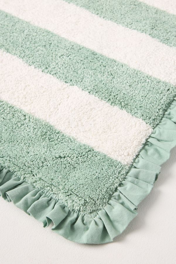 Slide View: 2: Maeve Ruffled Stripe Tufted Bath Mat