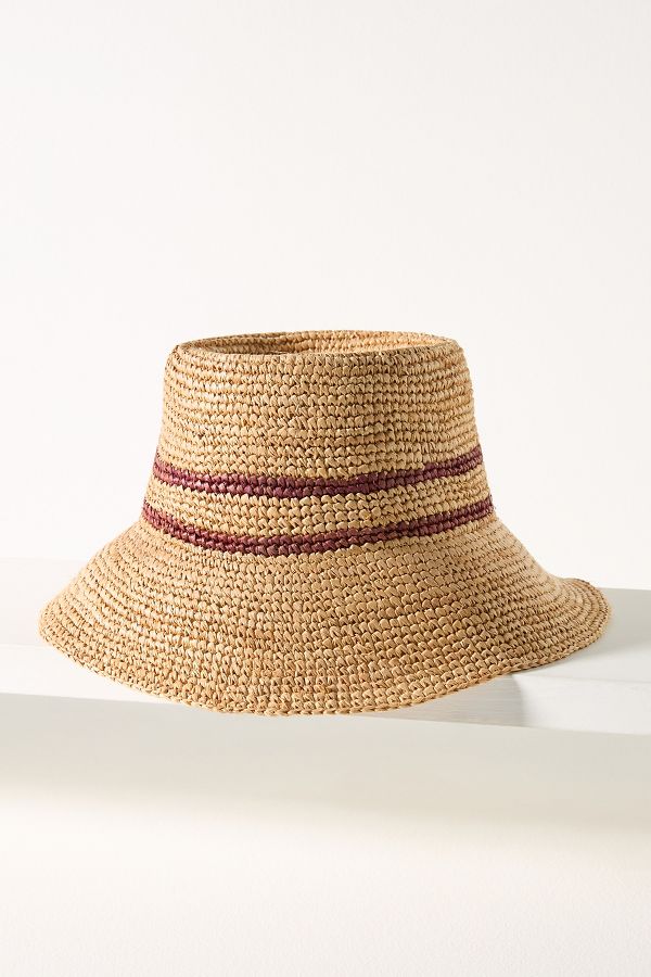 Slide View: 1: Wyeth Raffia Straw Bucket Hat