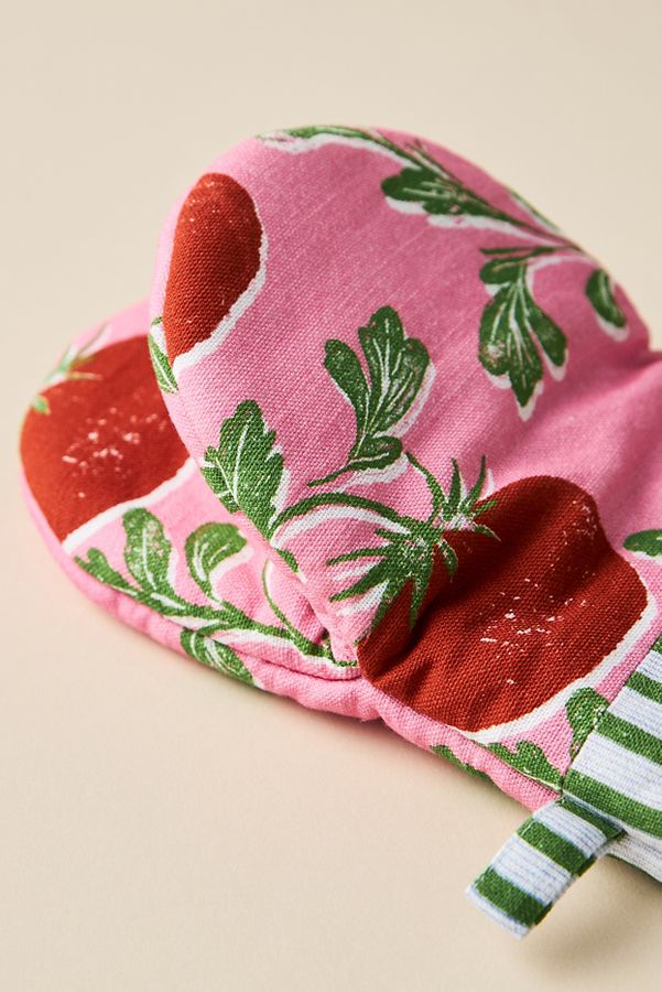 Slide View: 2: Luca Block Print Oven Mitt