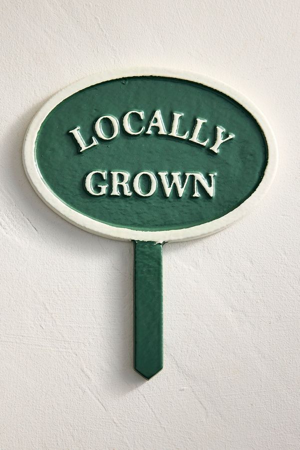 Slide View: 1: Locally Grown Staked Iron Sign