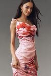 Thumbnail View 3: BHLDN Callie Sleeveless Ruched Printed Charmeuse Midi Dress