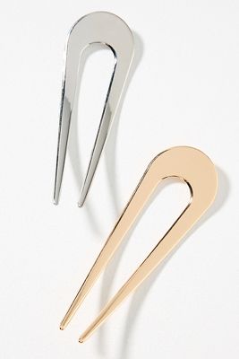 Large Metal French Hair Pins, Set of 2