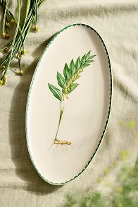 Slide View: 1: Spring Botanical Stoneware Serving Platter