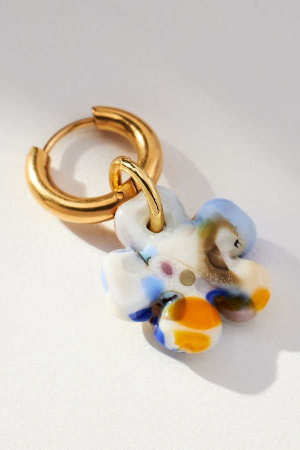 Slide View: 2: sandralexandra Clover Glass Huggie Earrings