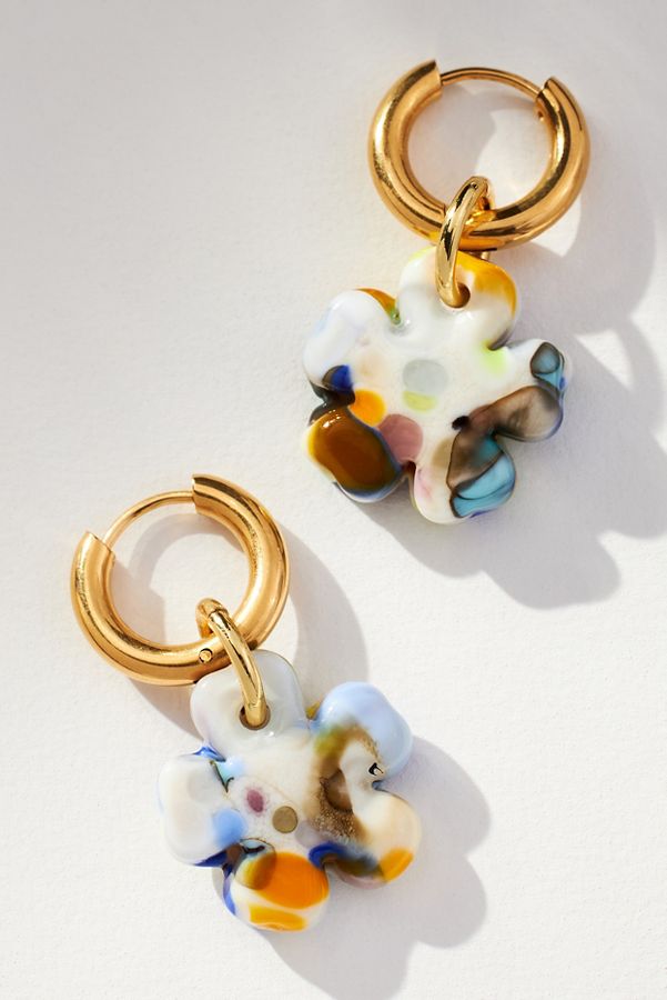 Slide View: 1: sandralexandra Clover Glass Huggie Earrings