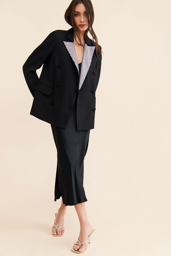 Slide View: 4: Avec Les Filles Rhinestone Tuxedo Blazer