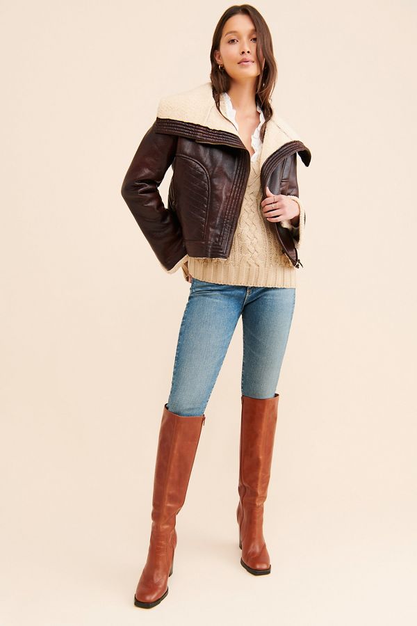 Slide View: 4: Bernardo Chocolate Moto Jacket