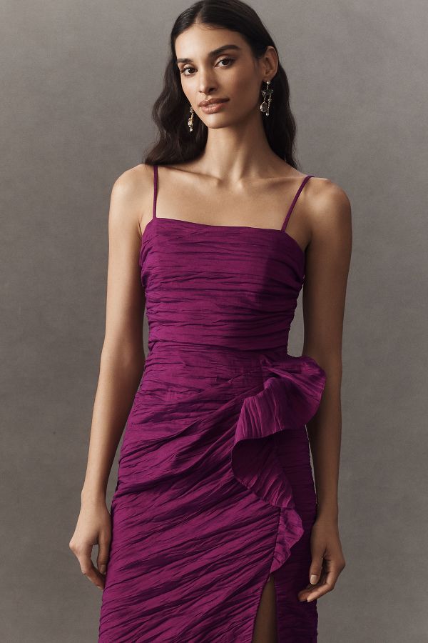 Slide View: 4: Liv Foster Crushed Stretch Taffeta Dress