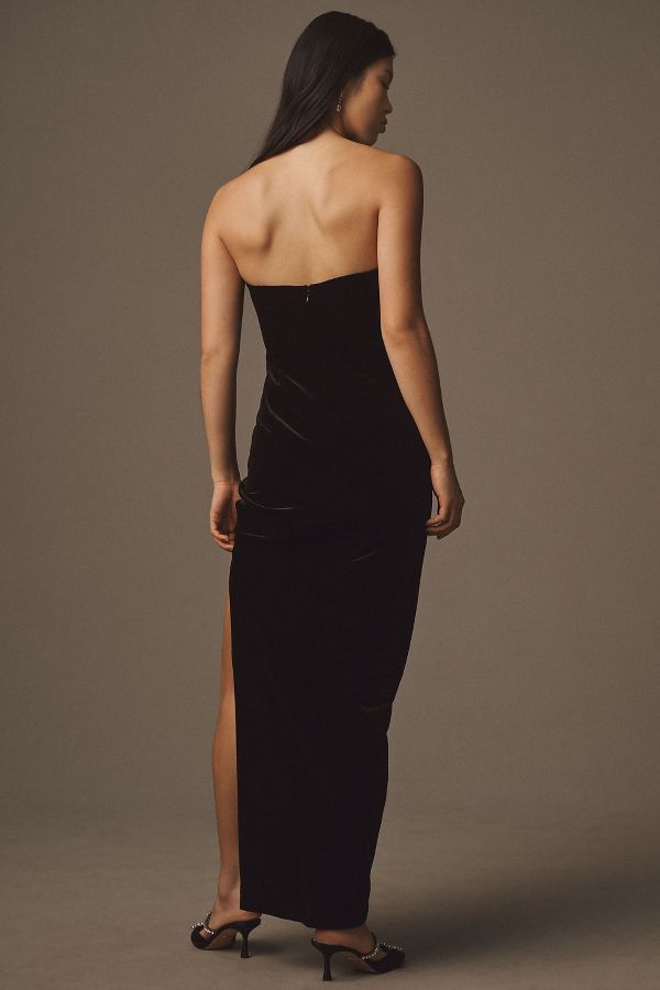 Slide View: 3: Liv Foster Stretch Velvet Cutout Maxi Dress