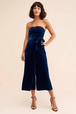 NSR Dora Velvet Strapless Jumpsuit