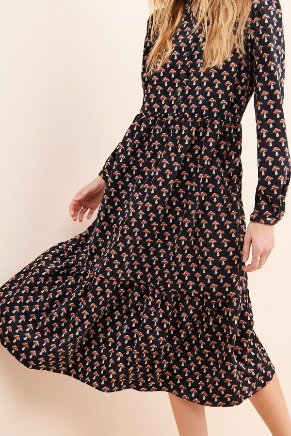 Slide View: 4: Louche Macha Mushroom Midi Dress